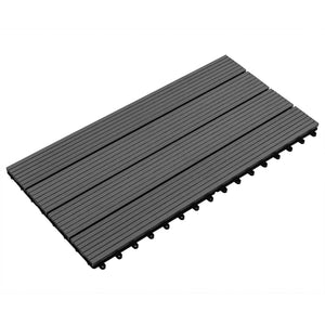 Piastrelle per Decking in WPC 6 pz 60x30 cm 1,08 mÂ² Nere