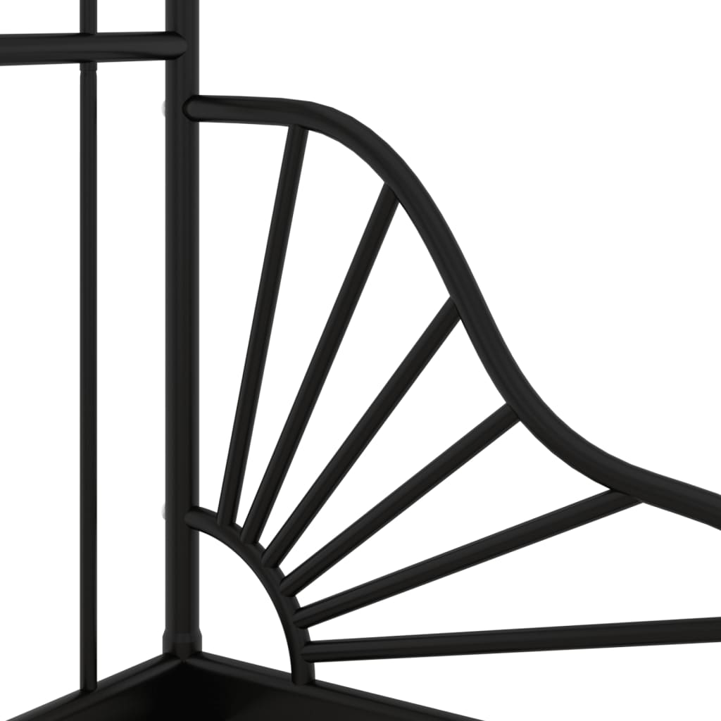 Giroletto Estendibile Nero in Metallo 80x130/200 cm 324740