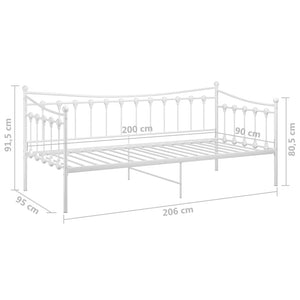 Telaio Divano Letto Bianco in Metallo 90x200 cm cod mxl 62914