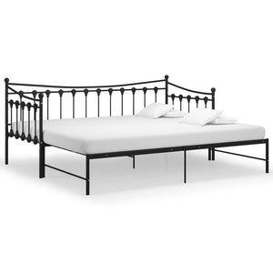 Telaio Divano Letto Estraibile Nero in Metallo 90x200 cm 324758