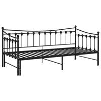 Telaio Divano Letto Estraibile Nero in Metallo 90x200 cm 324758