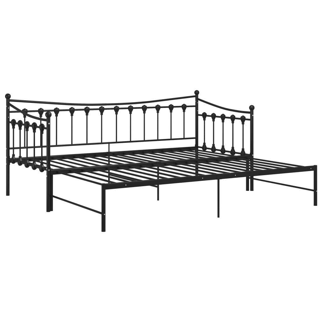 Telaio Divano Letto Estraibile Nero in Metallo 90x200 cm cod mxl 64607