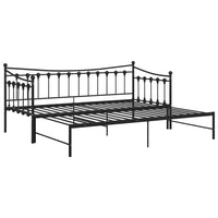 Telaio Divano Letto Estraibile Nero in Metallo 90x200 cm 324758