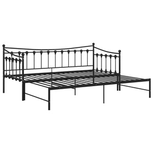 Telaio Divano Letto Estraibile Nero in Metallo 90x200 cm 324758