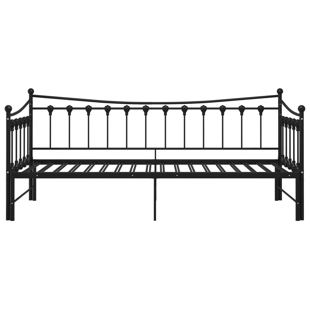 Telaio Divano Letto Estraibile Nero in Metallo 90x200 cm 324758