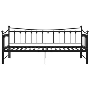 Telaio Divano Letto Estraibile Nero in Metallo 90x200 cm 324758