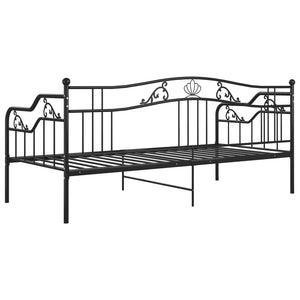 Divano Letto Telaio Nero in Metallo 90x200 cm