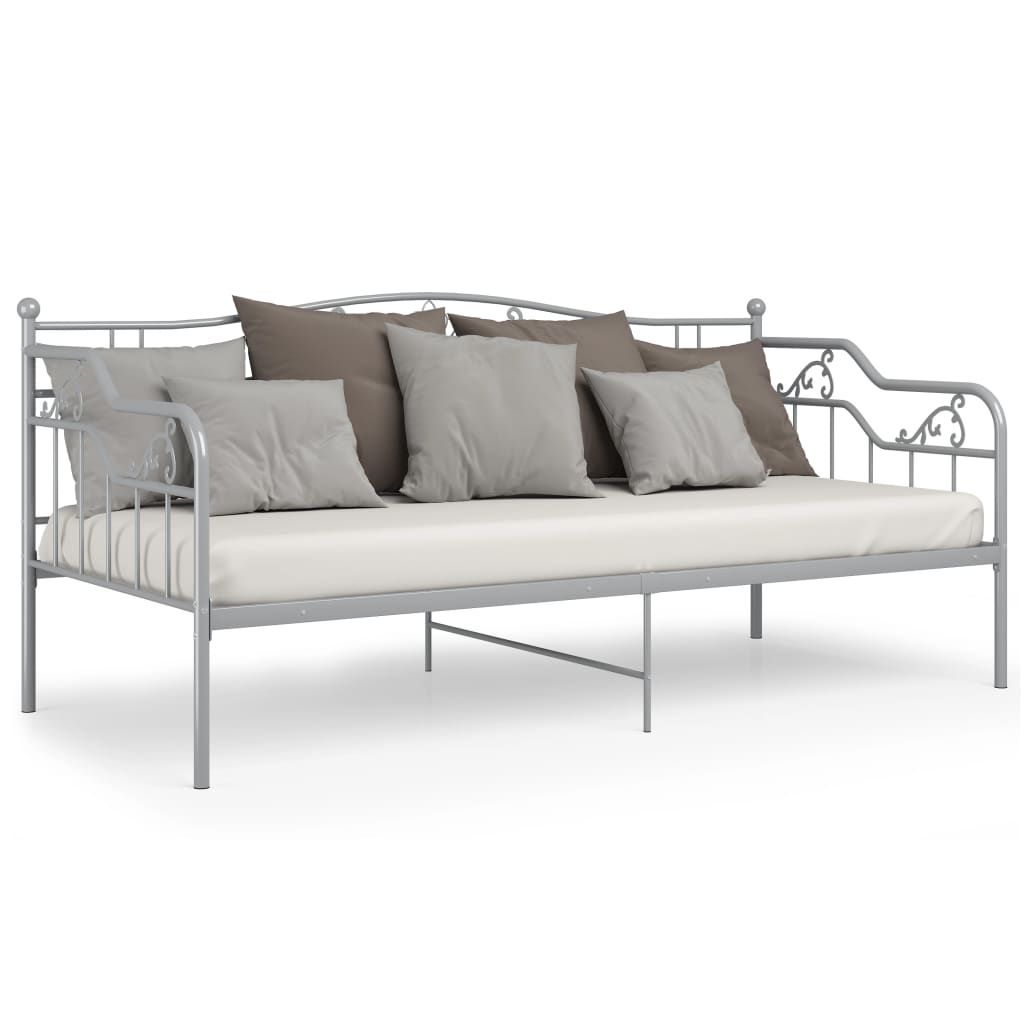 Telaio Divano Letto Grigio in Metallo 90x200 cm 324763