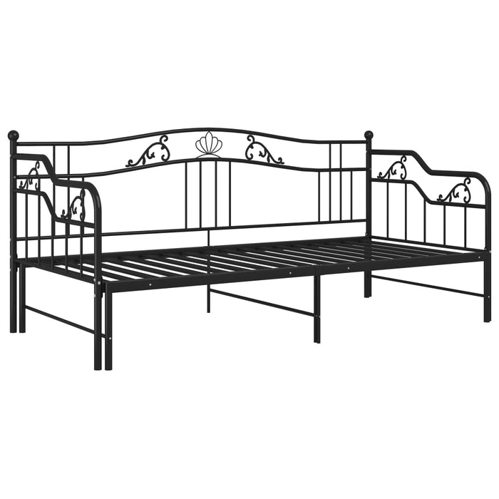 Telaio Divano Letto Estraibile Nero in Metallo 90x200 cm 324764