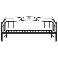 Telaio Divano Letto Estraibile Nero in Metallo 90x200 cm 324764