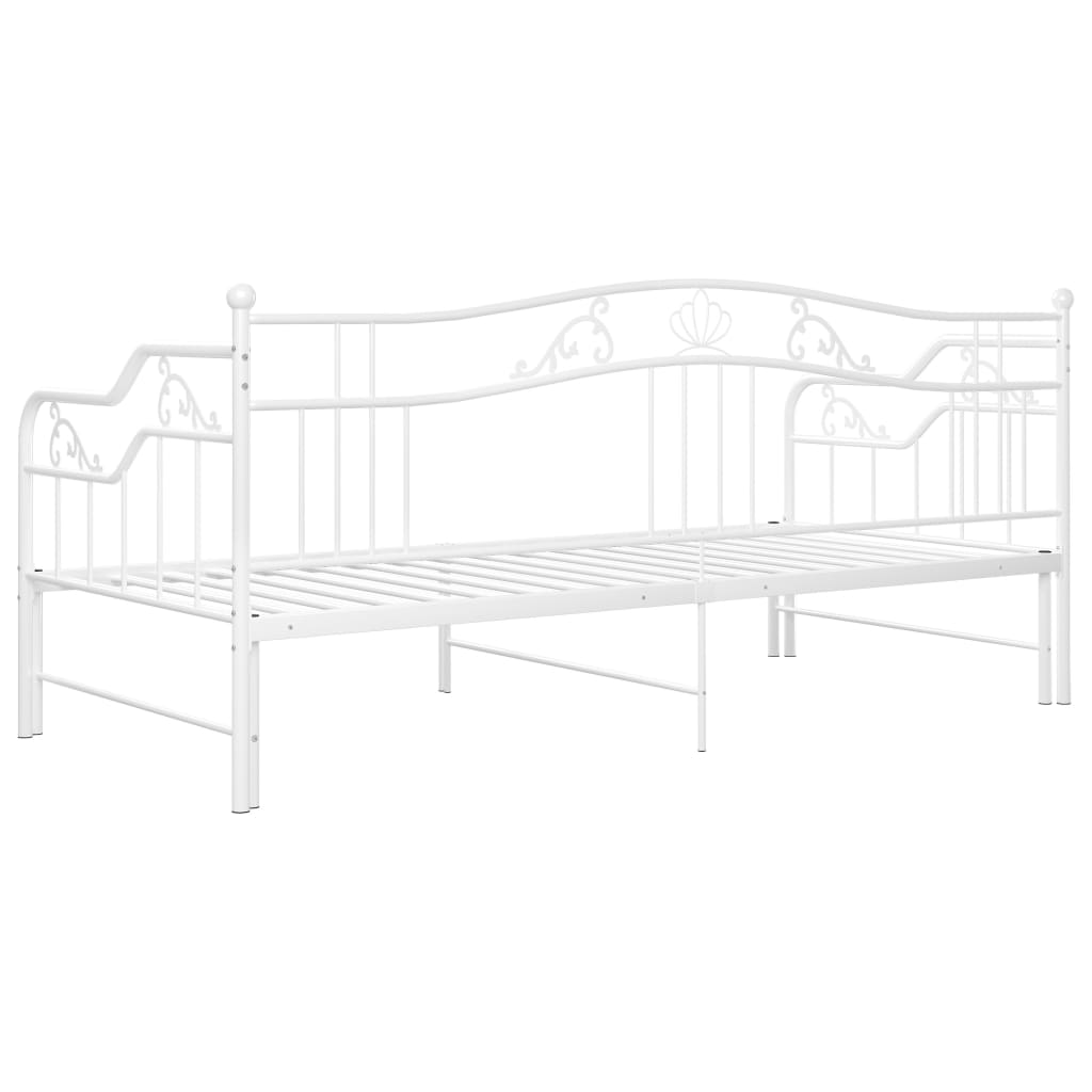 Telaio Divano Letto Estraibile Bianco in Metallo 90x200 cm 324765