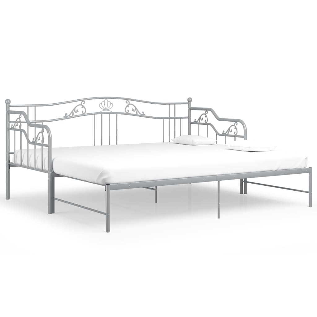 Telaio Divano Letto Estraibile Grigio in Metallo 90x200 cm 324766