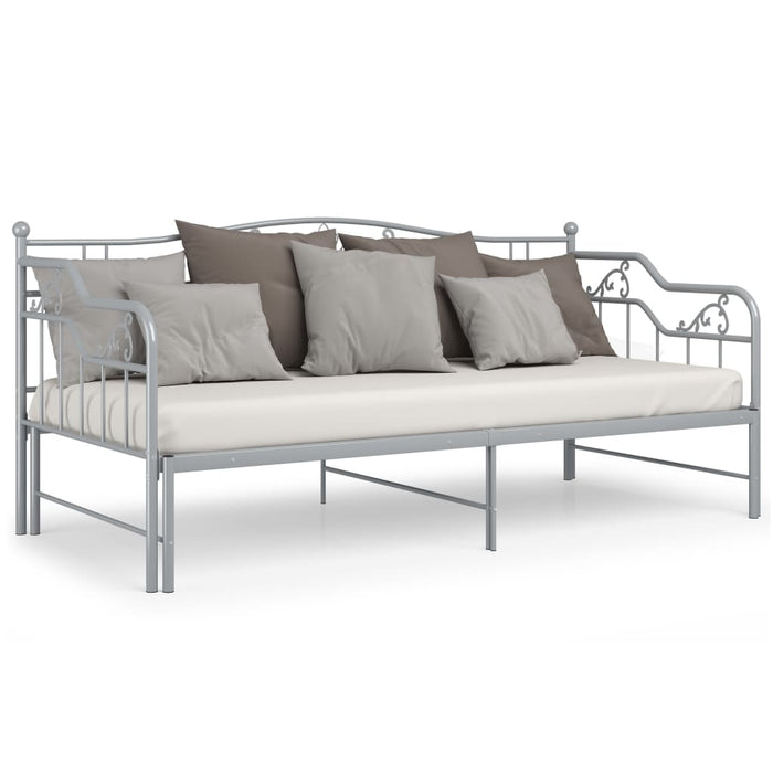 Telaio Divano Letto Estraibile Grigio in Metallo 90x200 cm 324766