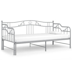 Telaio Divano Letto Estraibile Grigio in Metallo 90x200 cm 324766