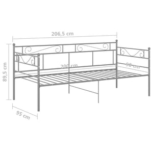 Telaio Divano Letto Grigio in Metallo 90x200 cm cod mxl 59850