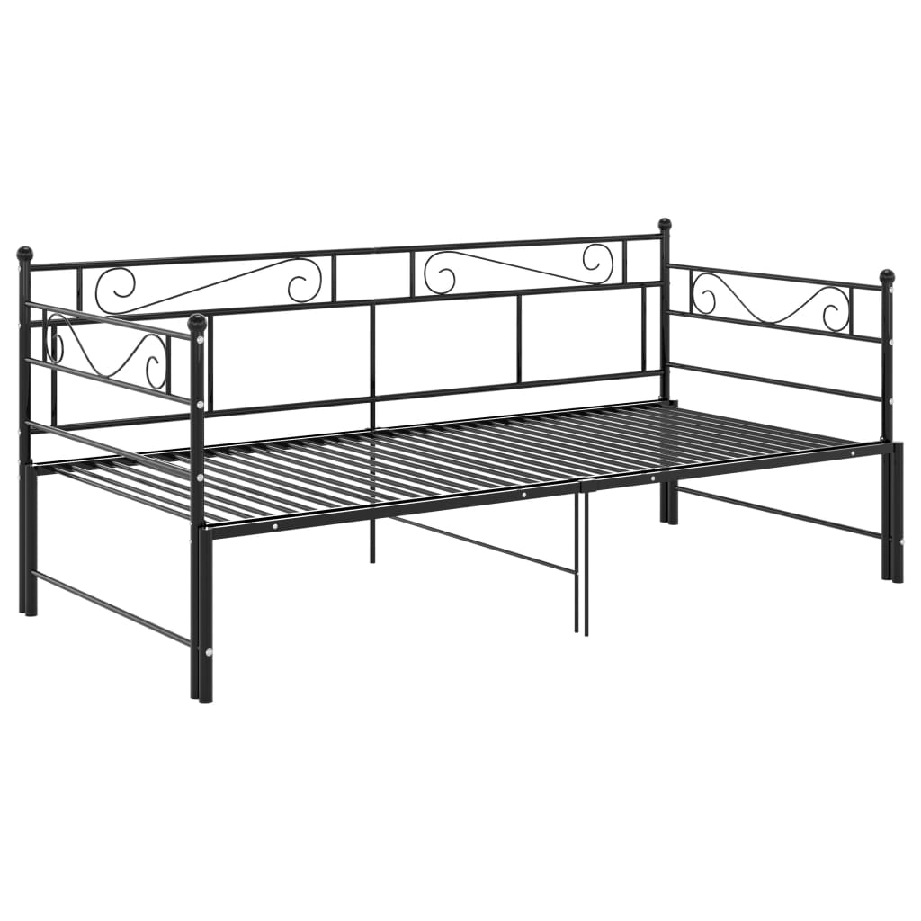 Telaio Divano Letto Estraibile Nero in Metallo 90x200 cm cod mxl 60636