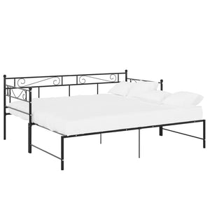 Telaio Divano Letto Estraibile Nero in Metallo 90x200 cm cod mxl 60636