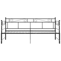 Telaio Divano Letto Estraibile Nero in Metallo 90x200 cm 324770
