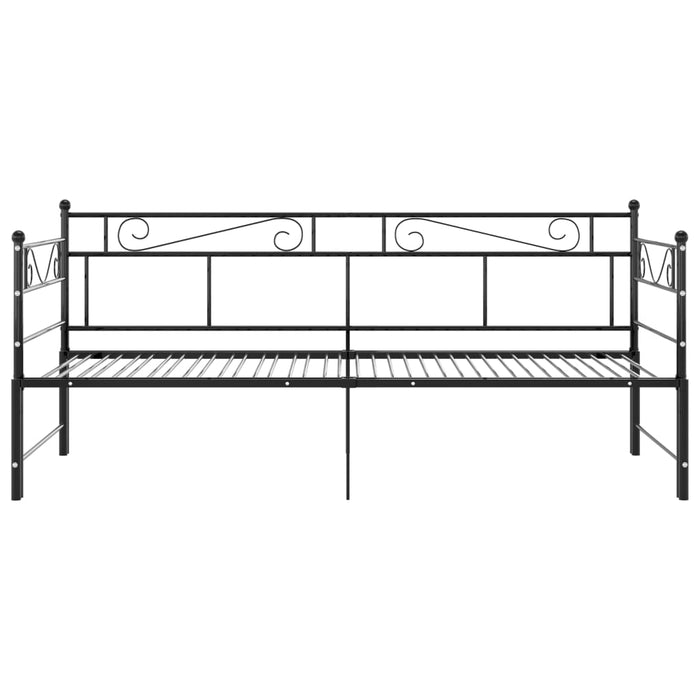 Telaio Divano Letto Estraibile Nero in Metallo 90x200 cm 324770