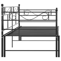 Telaio Divano Letto Estraibile Nero in Metallo 90x200 cm 324770