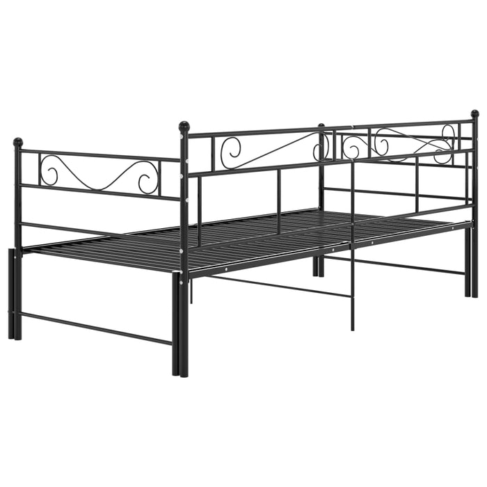 Telaio Divano Letto Estraibile Nero in Metallo 90x200 cm 324770