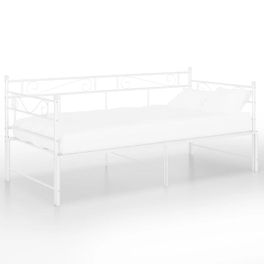 Telaio Divano Letto Estraibile Bianco in Metallo 90x200 cm 324771