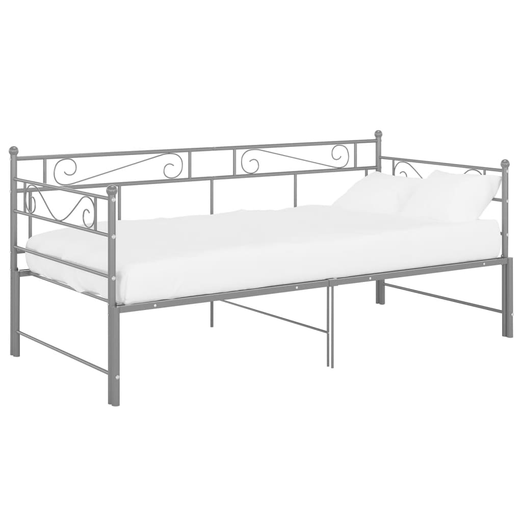 Telaio Divano Letto Estraibile Grigio in Metallo 90x200 cm