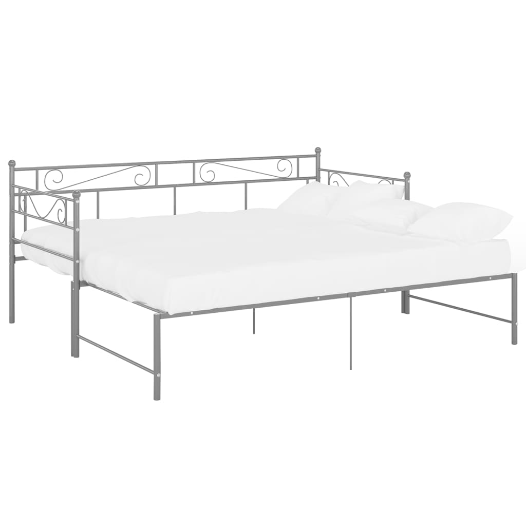Telaio Divano Letto Estraibile Grigio in Metallo 90x200 cm 324772