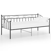 Divano Letto Telaio Nero in Metallo 90x200 cm 324773