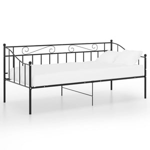 Divano Letto Telaio Nero in Metallo 90x200 cm 324773