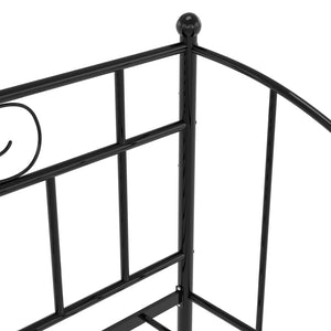 Divano Letto Telaio Nero in Metallo 90x200 cm 324773
