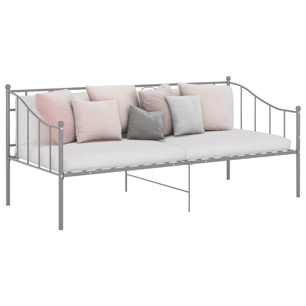 Telaio Divano Letto Grigio in Metallo 90x200 cm 324775