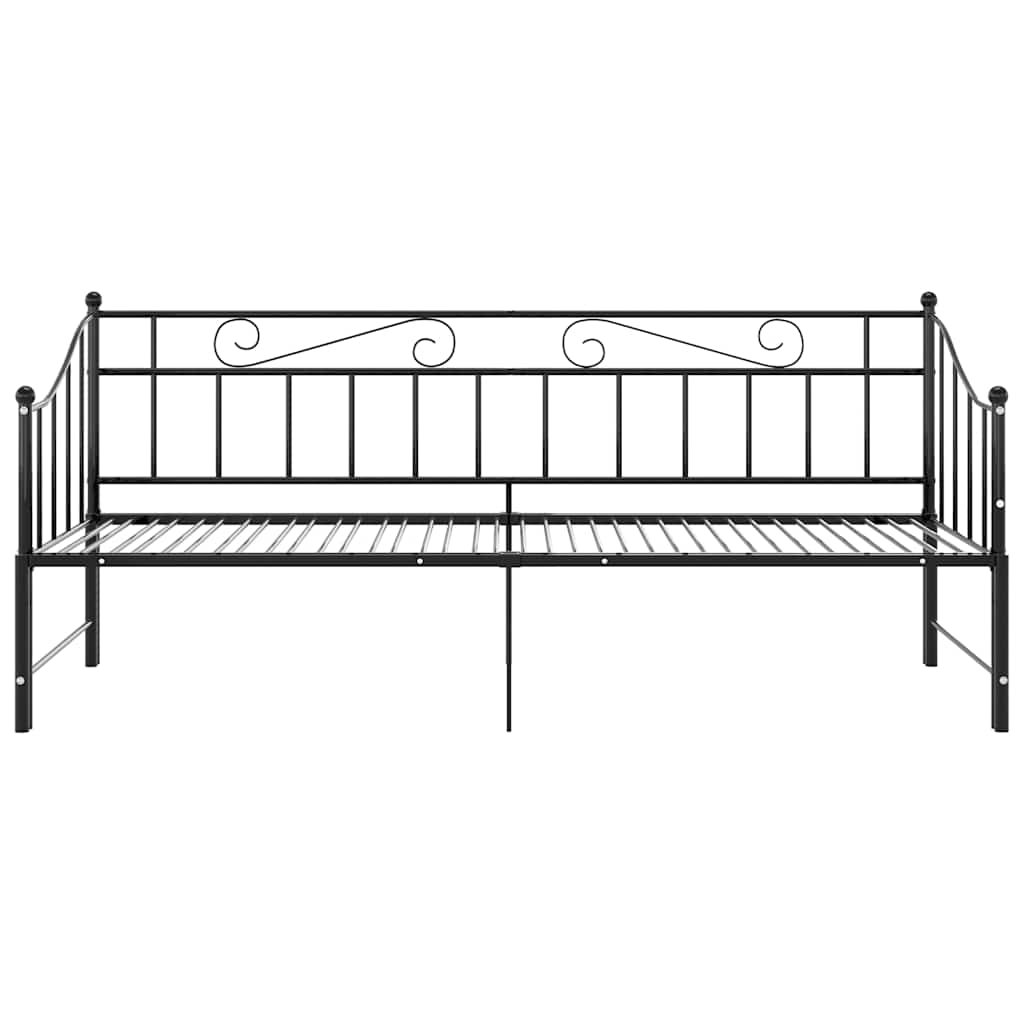 Telaio Divano Letto Estraibile Nero in Metallo 90x200 cm cod mxl 46267