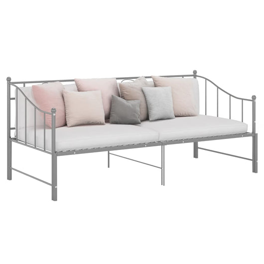 Telaio Divano Letto Estraibile Grigio in Metallo 90x200 cm 324778