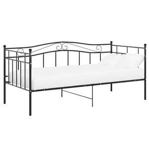 Divano Letto Telaio Nero in Metallo 90x200 cm