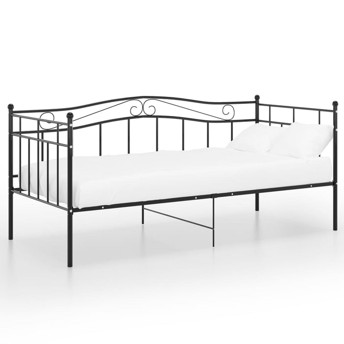 Divano Letto Telaio Nero in Metallo 90x200 cm 324779