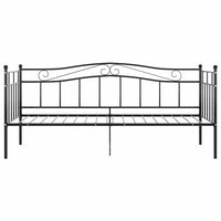 Divano Letto Telaio Nero in Metallo 90x200 cm 324779