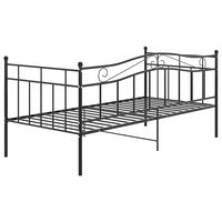 Divano Letto Telaio Nero in Metallo 90x200 cm 324779