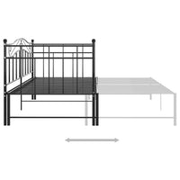 Telaio Divano Letto Estraibile Nero in Metallo 90x200 cm 324782