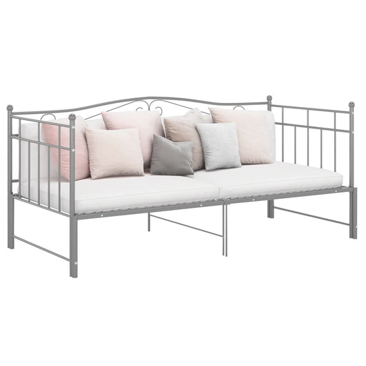 Telaio Divano Letto Estraibile Grigio in Metallo 90x200 cm 324784