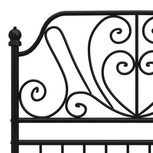 Giroletto-Struttura Letto Nero in Metallo 90x200 cm 480301