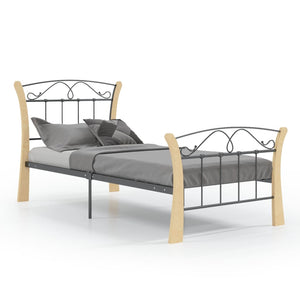 Giroletto-Struttura Letto Nero in Metallo 90x200 cm 125009