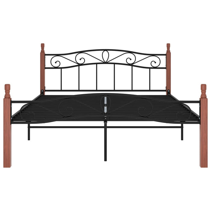 Giroletto in Metallo Nero e Legno Massello di Rovere 140x200 cm cod mxl 55990