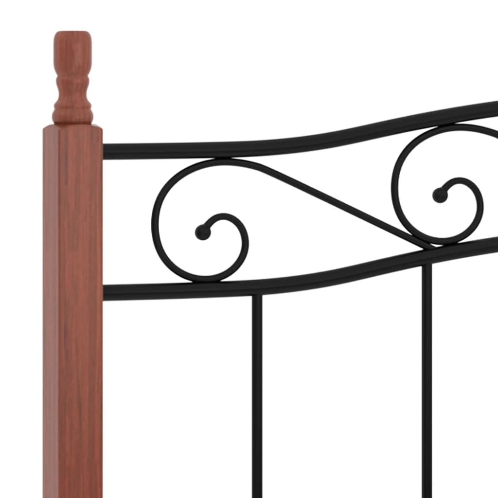 Giroletto in Metallo Nero e Legno Massello di Rovere 140x200 cm cod mxl 55990