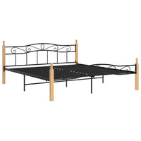 Giroletto in Metallo Nero e Legno Massello di Rovere 180x200 cm cod mxl 60020