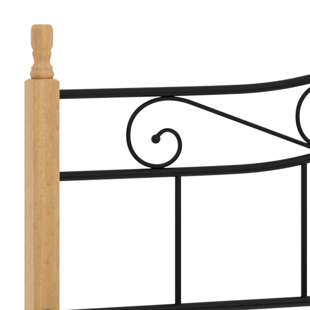 Giroletto in Metallo Nero e Legno Massello di Rovere 180x200 cm cod mxl 60020