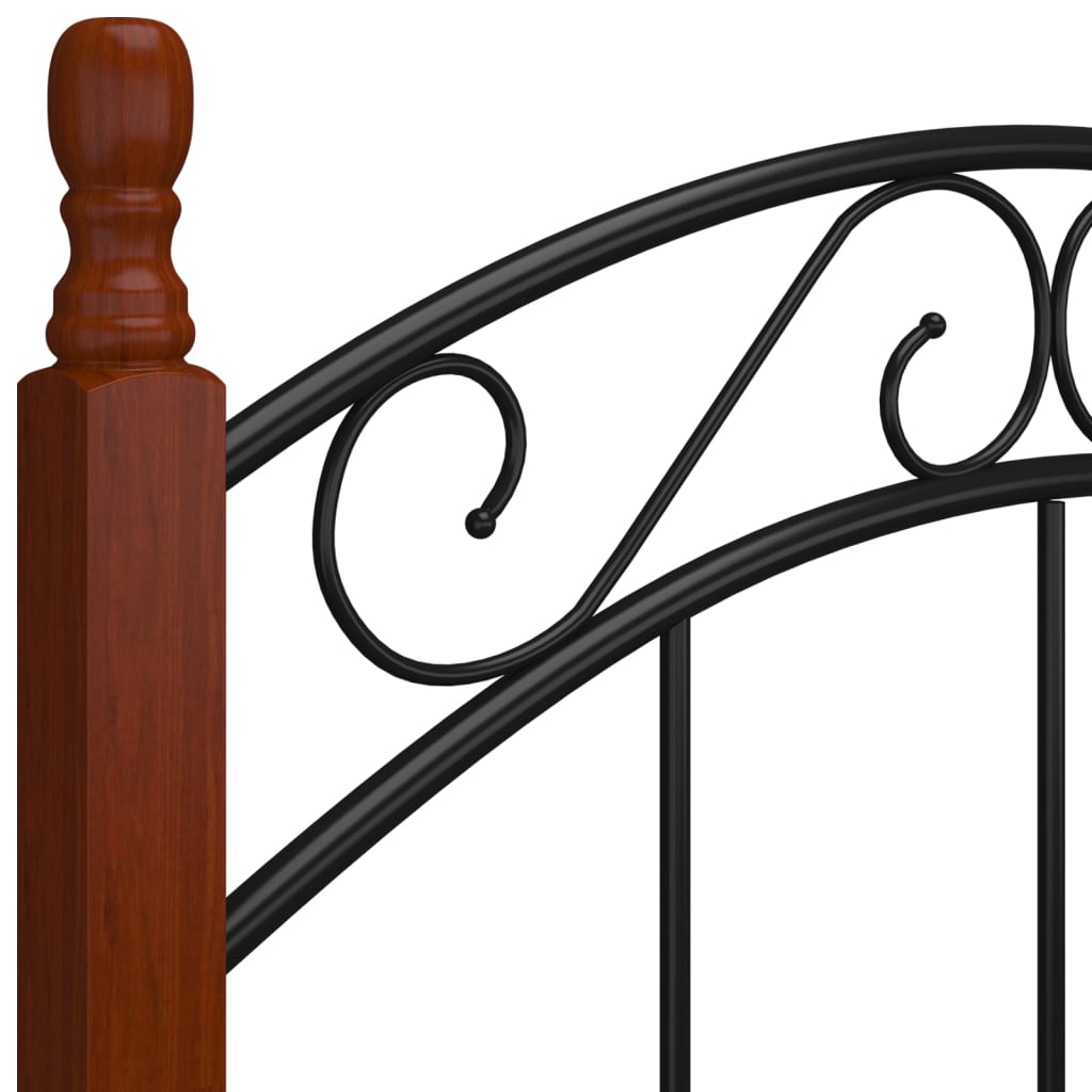 Giroletto Nero in Metallo e Legno Massello di Rovere 100x200 cm 324919