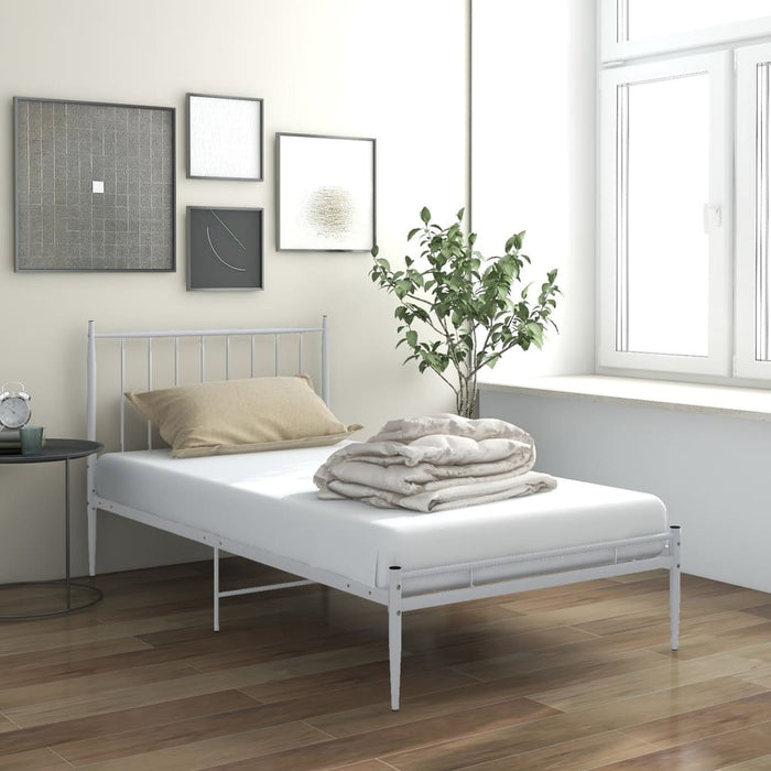 Giroletto-Struttura Letto Bianco in Metallo 100x200 cm 399538