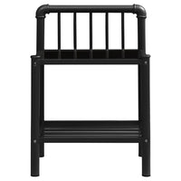 Comodino Nero 45x34,5x62,5 cm in Metallo e Vetro 325096