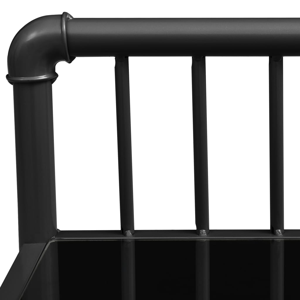 Comodino Nero 45x34,5x62,5 cm in Metallo e Vetro 325096